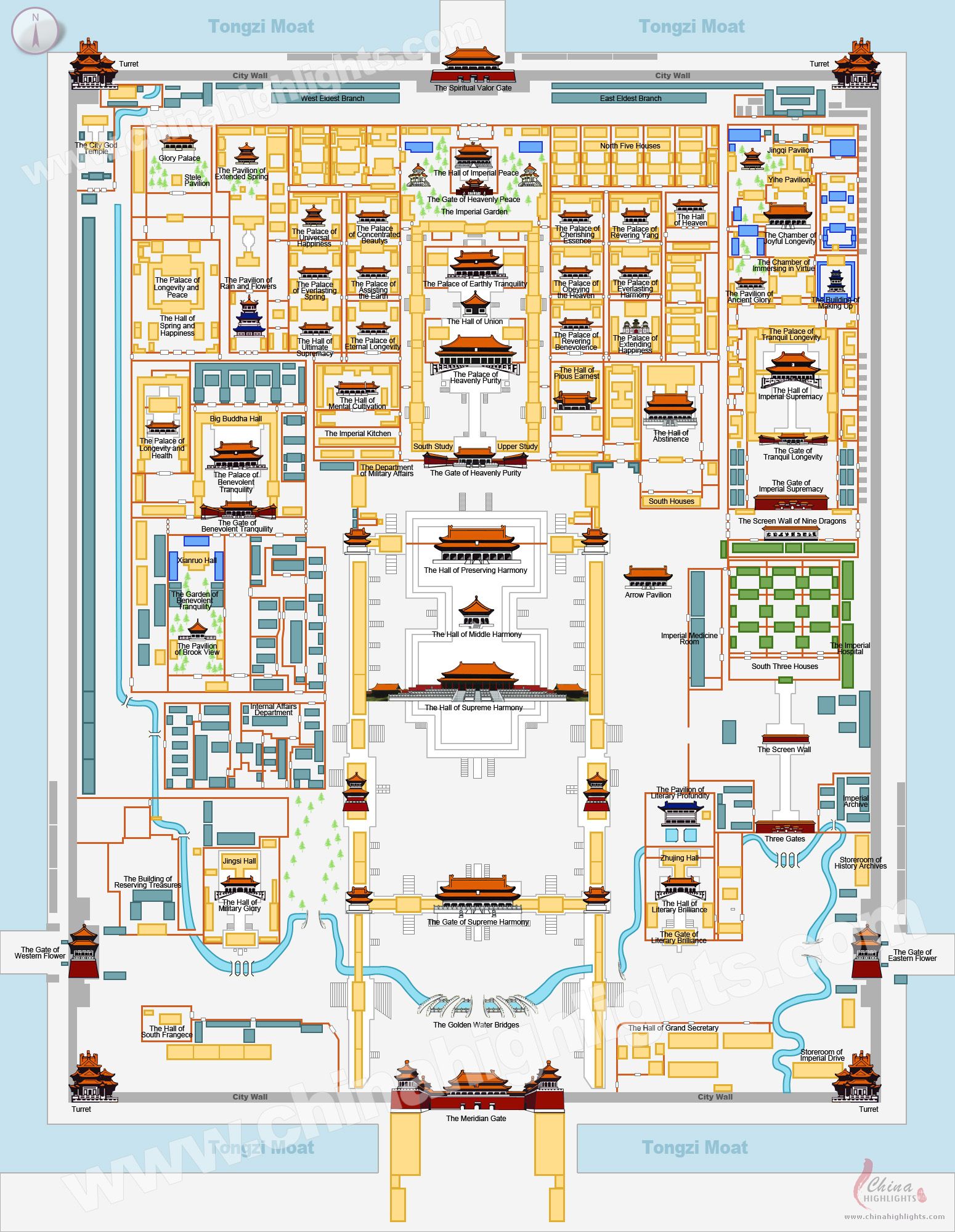 map of Forbidden City